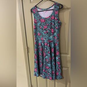 B3G1free Tank dress. Blue and pink floral design.
